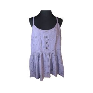 Torrid Size 3 Lavender Eyelet Peplum Tank – Plus Size Coquette Fairy Boho Summer